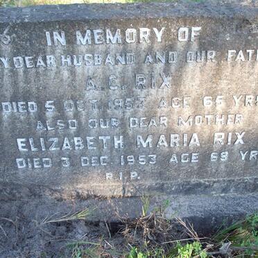 RIX A.C. -1952 &amp; Elizabeth Maria -1953