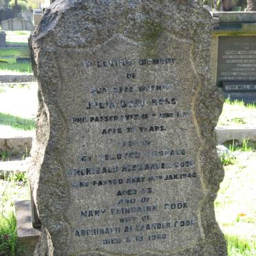 ROSS Julia Boak -1927 :: COOK Archibald Alexander -1940 &amp; Mary Fairburn -1968