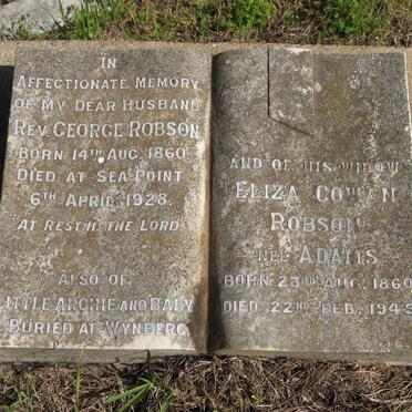 ROBSON George 1860-1928 &amp; Eliza Cowan ADAMS 1860-1945