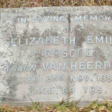ROSCOE Elizabeth Emily nee van HEERDEN -1957