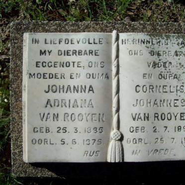 ROOYEN Cornelis Johannes, van 1892-1981 &amp; Johanna Adriana 1895-1975