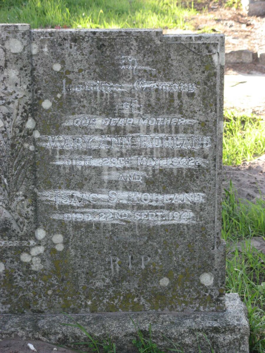ROHLAND Mary Ann -1942 :: ROHLAND Isaac S. -1942