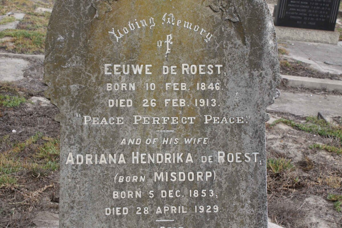 ROEST Eeuwe, de 1846-1913 &amp; Adriana Hendrika MISDORP 1853-1929