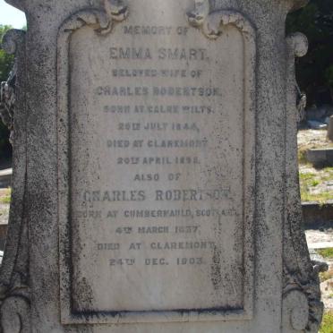 ROBERTSON Charles 1837-1903 &amp; Emma SMART  1844-1895