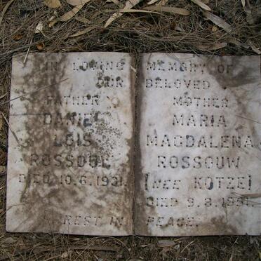ROSSOUW Daniel Lois -1931 &amp; Maria Magdalena KOTZE -1951