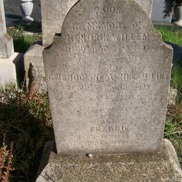 ROOS Hendrik Willem -1887 :: ROOS  Gwendoline Agnes Juliet -1896 :: ROOS Freddie 1887-1???