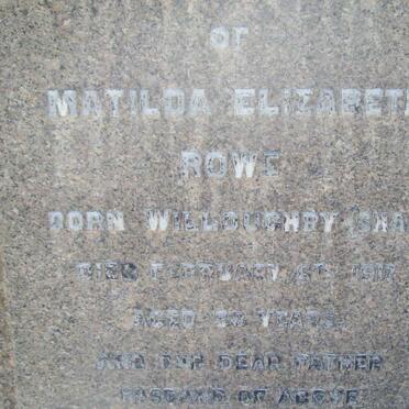 ROWE Matilda Elizabeth nee WILLOUGHBY  -1917