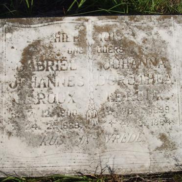ROUX Gabriel Johannes, le 1900-1968 &amp; Johanna Dorothea 1899-1984
