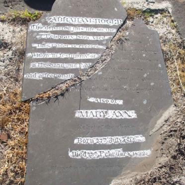 ROGER Abraham -1866 :: ROGER Mary Ann 1815-1892 