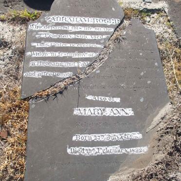 ROGER Abraham -1866 :: ROGER Mary Ann 1815-1892 