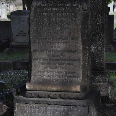 RUSSELL John Munro 1847-1928 &amp; Nancy Eliza ELDER -1921