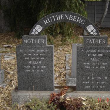 RUTHENBERG Alec 1920-1996 &amp; Miriam 1921-1991 :: WERNICH C.J. 1890-1970