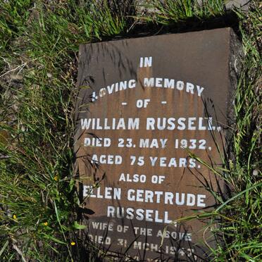 RUSSELL William -1932 &amp; Ellen Gertrude -1947