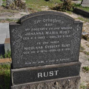 RUST Nicolaas Gysbert 1876-1961 &amp; Johanna Maria 1883-1957