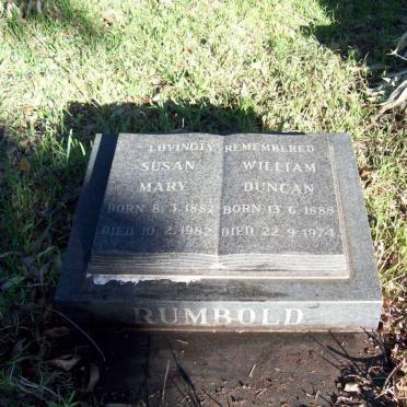 RUMBOLD William Duncan 1888-1974 &amp; Susan Mary 1887-1982