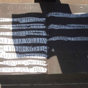 RUTHERFORD Francis Alfred William -1953