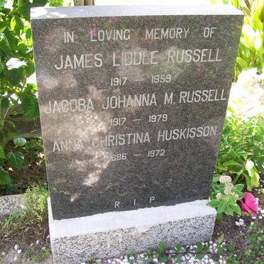 RUSSEL James Liddle 1917-1959 &amp; Jacoba Johanna M. 1917-1979 :: HUSKISSON Anna Christina 1886-1972