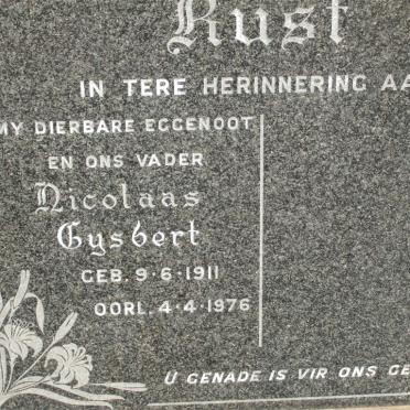 RUST Nicolaas Gysbert 1911-1976