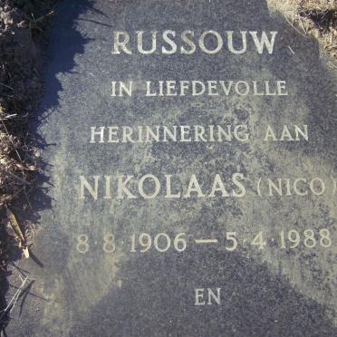 RUSSOUW Nikolaas 1906-1988 &amp; Elizabeth VLOK 1908-1990
