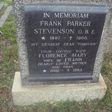 STEVENSON Frank Parker 1897-1966 &amp; Florence May 1902-1983