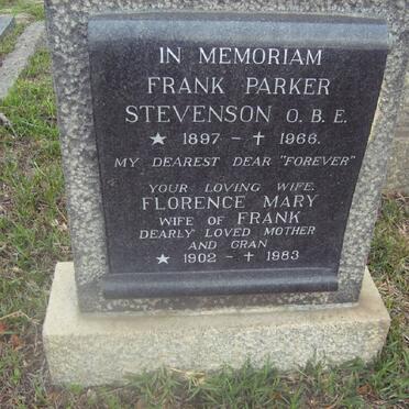 STEVENSON Frank Parker 1897-1966 &amp; Florence May 1902-1983