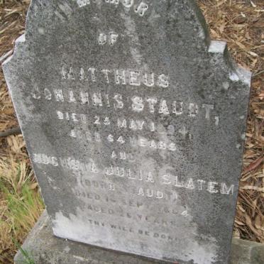 STAUDT Mattheus Johannis -1894 :: SLATEM Augusta Julia nee STAUDT -1894