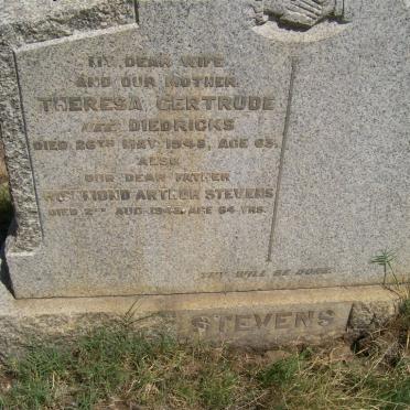 STEVENS Richmond Arthur -1948 &amp; Theresa Gertrude DIEDERICKS -1948