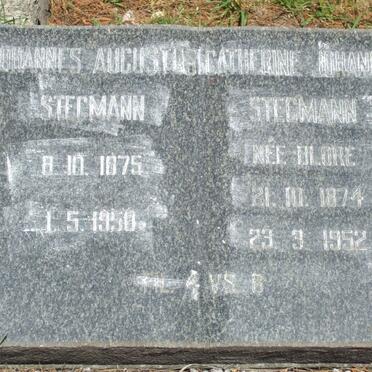STEGMANN Johannes Augustus 1875-1950 &amp; Catherine Johanna BLORE 1874-1952
