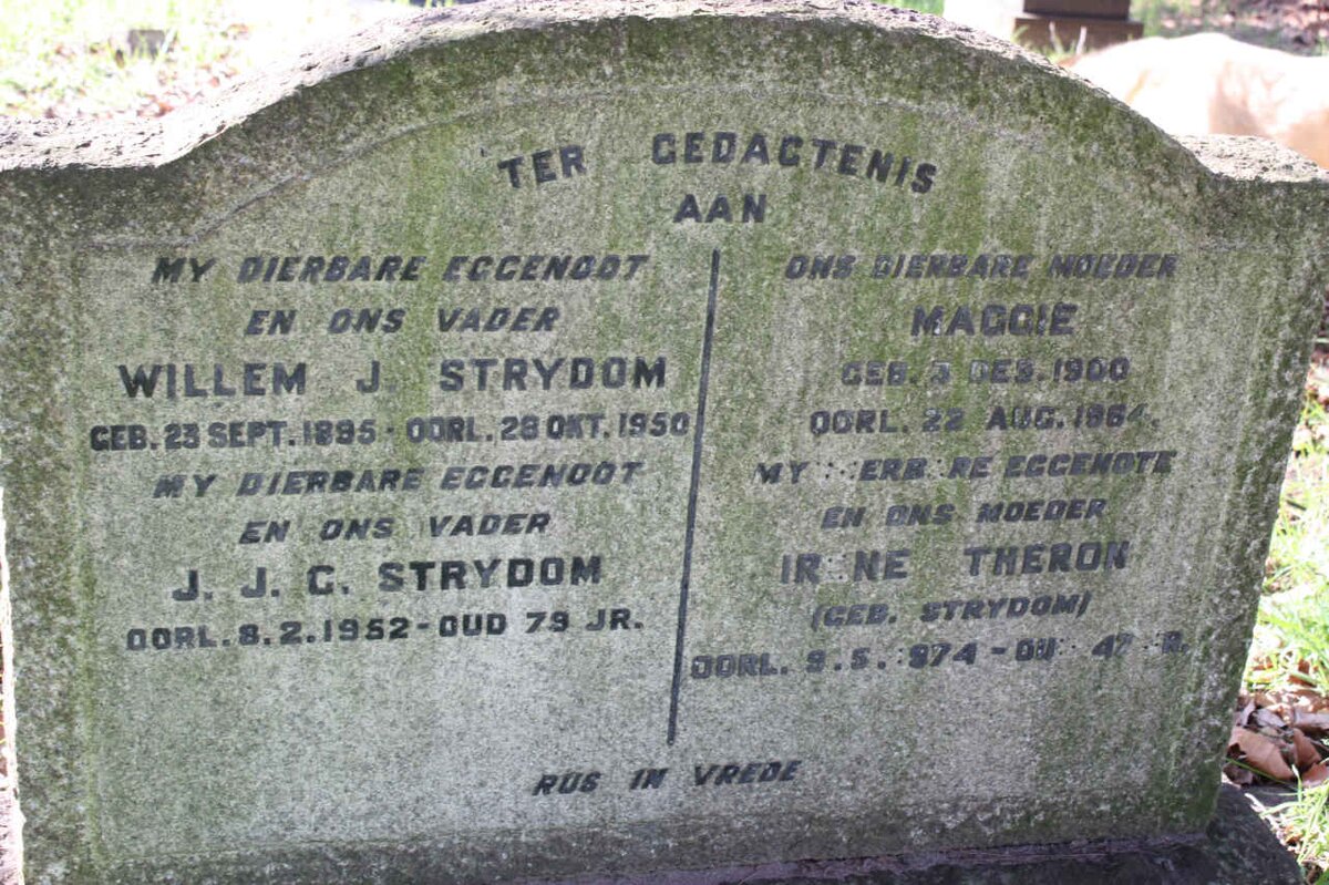 STRYDOM Willem J. 1895-1950  &amp; J.J.C. -1952