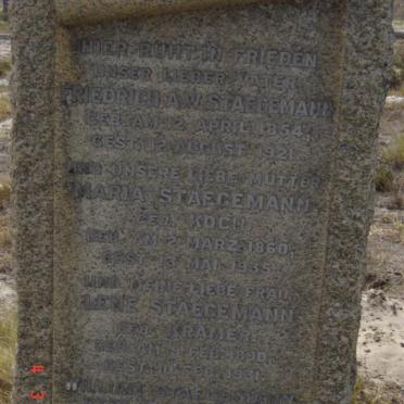 STAEGEMANN Friedrich A.W. 1854-1921 &amp; Maria KOCH 1860-1935