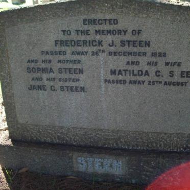 STEEN Frederick J. -1922 &amp; Matilda C. -1974 :: STEEN Sophia :: STEEN Jane C.