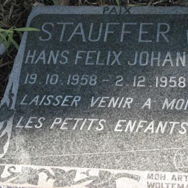 STAUFFER Hans Felix Johan 1958-1958