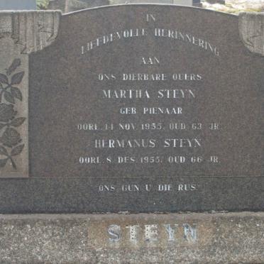 STEYN Hermanus -1955 &amp; Martha PIENAAR -1955