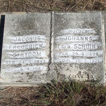 STRYDOM Jacobus Frederick 1893-1962 &amp; Johanna SCHUIN 1896-1971