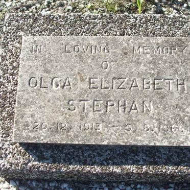 STEPHAN Olga Elizabeth 1913-1966