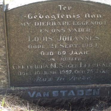 STADEN Louis Johannes, van −1953 &amp; Gertruida M.S. LEEUWNER −1957
