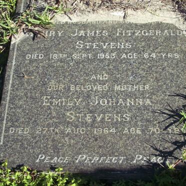 STEVENS Henry James Fitzgerald -1953 &amp; Emily Johanna  -1964 