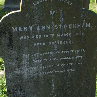 STOCKHAM Mary Ann -1896 