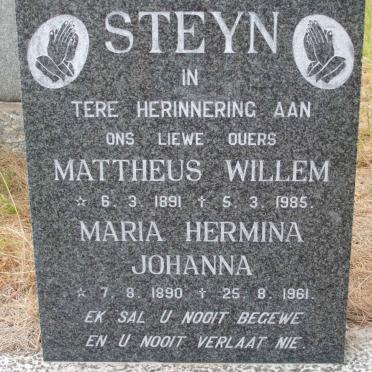 STEYN Mattheus Willem 1891-1985 &amp; Maria Hermina Johanna 1890-1961