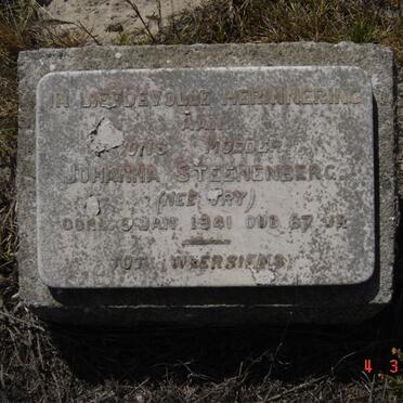 STEENENBERG Johanna nee FRY -1941