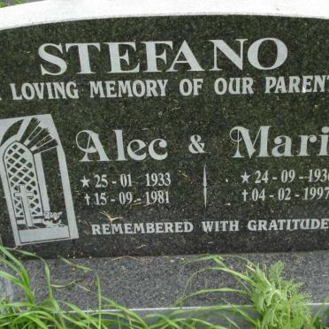 STEFANO Alec 1933-1981 &amp; Marie 1936-1997