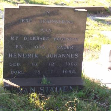 STADEN Hendrik Johannes, van 1903-1965