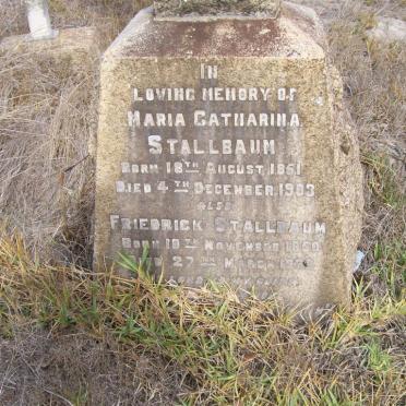STALLBAUM Maria Catharina 1851-1903 :: STALLBAUM Friedrick 1850-192?
