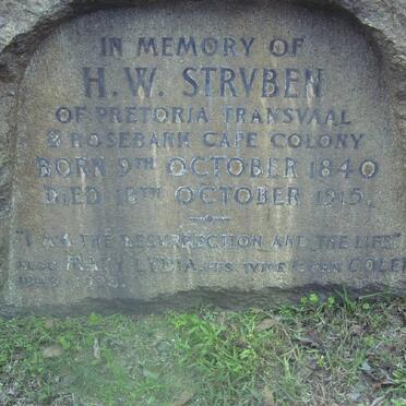 STRUBEN H.W. 1840-1915 :: COLE Mary Lydia -1929