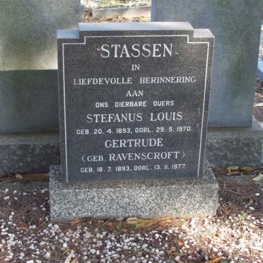 STASSEN Stefanus Louis 1893-1970 &amp; Gertrude RAVENSCROFT 1893-1977