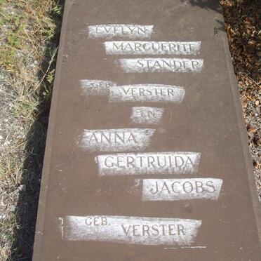 STANDER Evelyn Marguerite nee VERSTER :: JACOBS Anna Gertruida nee VERSTER