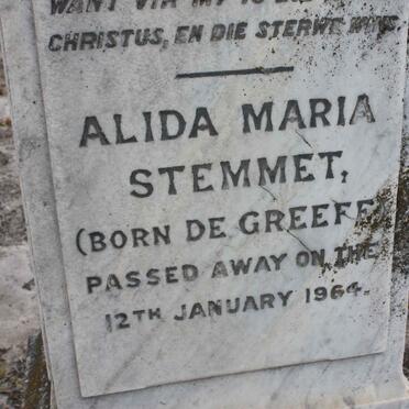 STEMMET Alida Maria nee DE GREEFF -1964