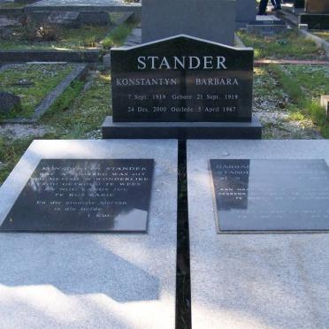 STANDER Konstantyn 1919-2000 &amp; Barbara ZUIDMEER 1919-1967