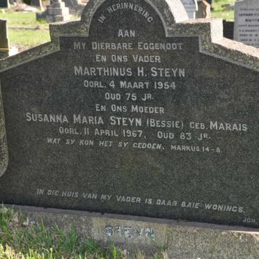 STEYN Marthinus H. -1954 &amp; Susanna Maria MARAIS -1967