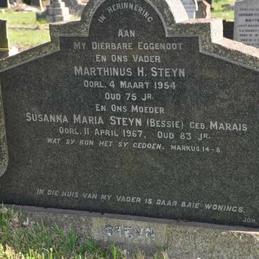 STEYN Marthinus H. -1954 &amp; Susanna Maria MARAIS -1967